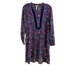 Matilda Jane Thoughts & Dreams Tunic Dress Purple Pink Floral Small